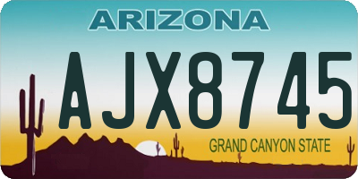 AZ license plate AJX8745