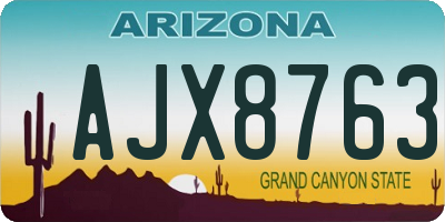 AZ license plate AJX8763