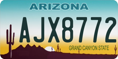 AZ license plate AJX8772