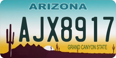 AZ license plate AJX8917