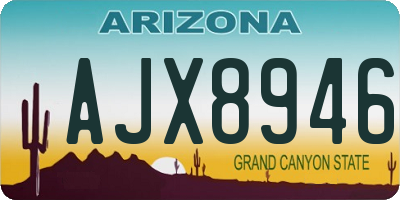 AZ license plate AJX8946