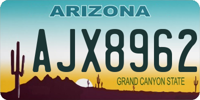 AZ license plate AJX8962