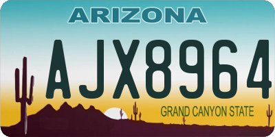 AZ license plate AJX8964