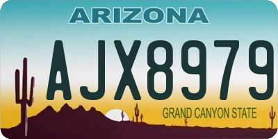 AZ license plate AJX8979