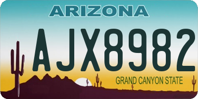 AZ license plate AJX8982