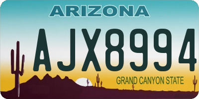 AZ license plate AJX8994
