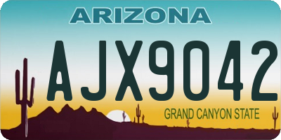 AZ license plate AJX9042