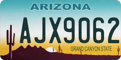 AZ license plate AJX9062