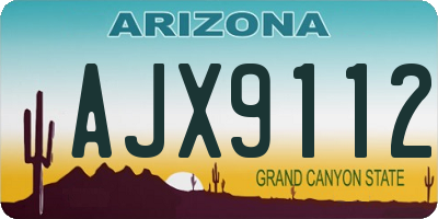 AZ license plate AJX9112