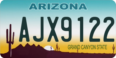 AZ license plate AJX9122