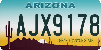 AZ license plate AJX9178