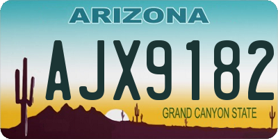 AZ license plate AJX9182