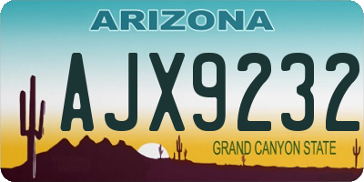AZ license plate AJX9232
