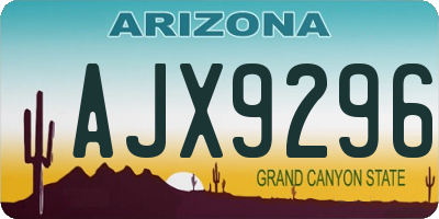 AZ license plate AJX9296