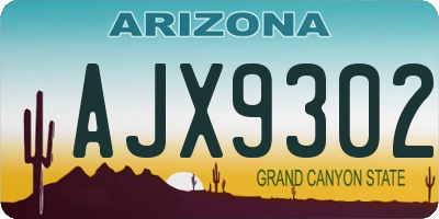 AZ license plate AJX9302