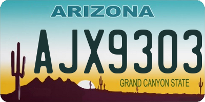 AZ license plate AJX9303