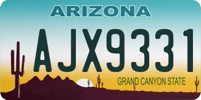 AZ license plate AJX9331
