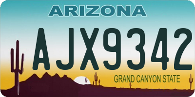 AZ license plate AJX9342
