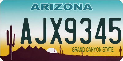 AZ license plate AJX9345