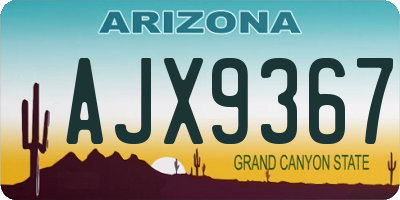 AZ license plate AJX9367
