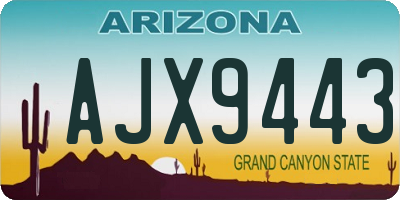 AZ license plate AJX9443