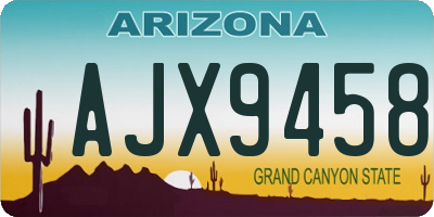 AZ license plate AJX9458