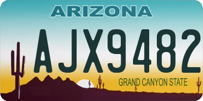 AZ license plate AJX9482