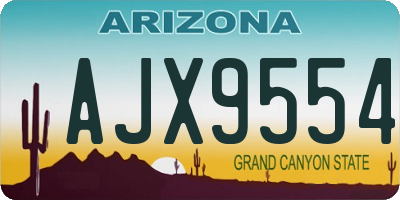 AZ license plate AJX9554