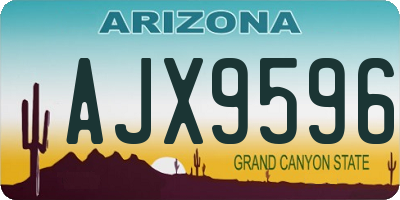 AZ license plate AJX9596