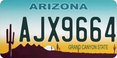 AZ license plate AJX9664
