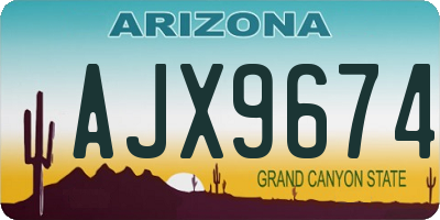AZ license plate AJX9674