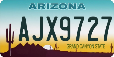 AZ license plate AJX9727