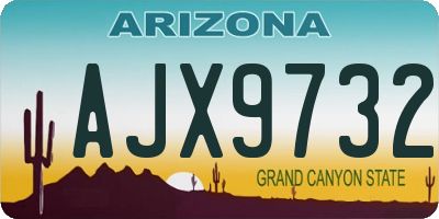AZ license plate AJX9732