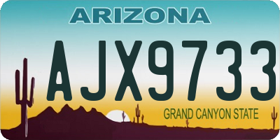 AZ license plate AJX9733