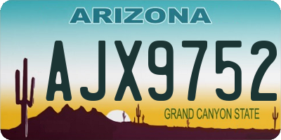 AZ license plate AJX9752