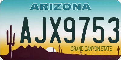 AZ license plate AJX9753