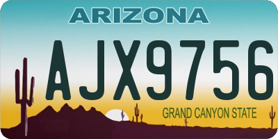 AZ license plate AJX9756