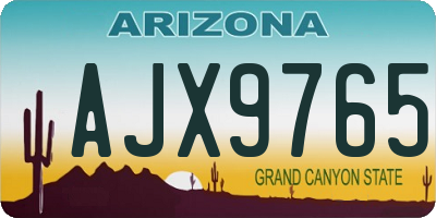 AZ license plate AJX9765