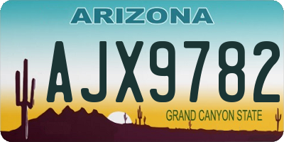 AZ license plate AJX9782