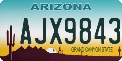 AZ license plate AJX9843
