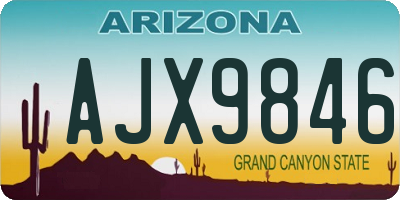 AZ license plate AJX9846