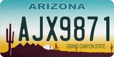 AZ license plate AJX9871