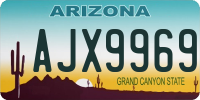 AZ license plate AJX9969