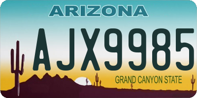 AZ license plate AJX9985