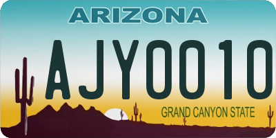 AZ license plate AJY0010