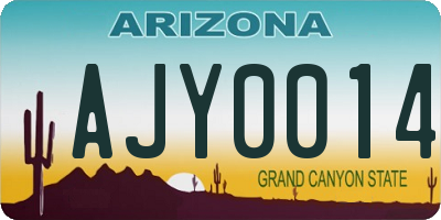 AZ license plate AJY0014
