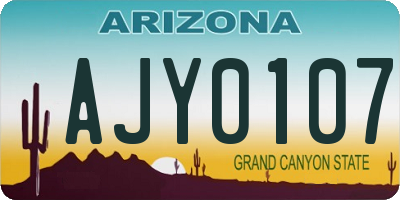 AZ license plate AJY0107