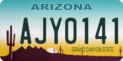 AZ license plate AJY0141