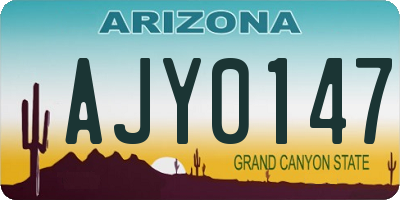 AZ license plate AJY0147