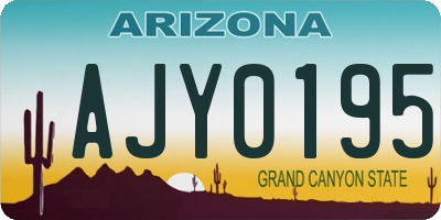 AZ license plate AJY0195